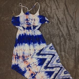 Charlotte Russe Strap Dress Maxi Dress Ruffle Top